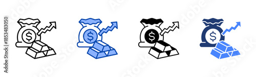 Wealth icon set multiple style collection