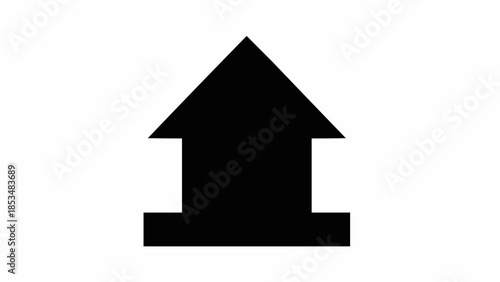 Black silhouette of an upward pointing arrow icon.