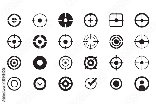 Aim and Focus Line Icons for Analytics Dashboards and Apps