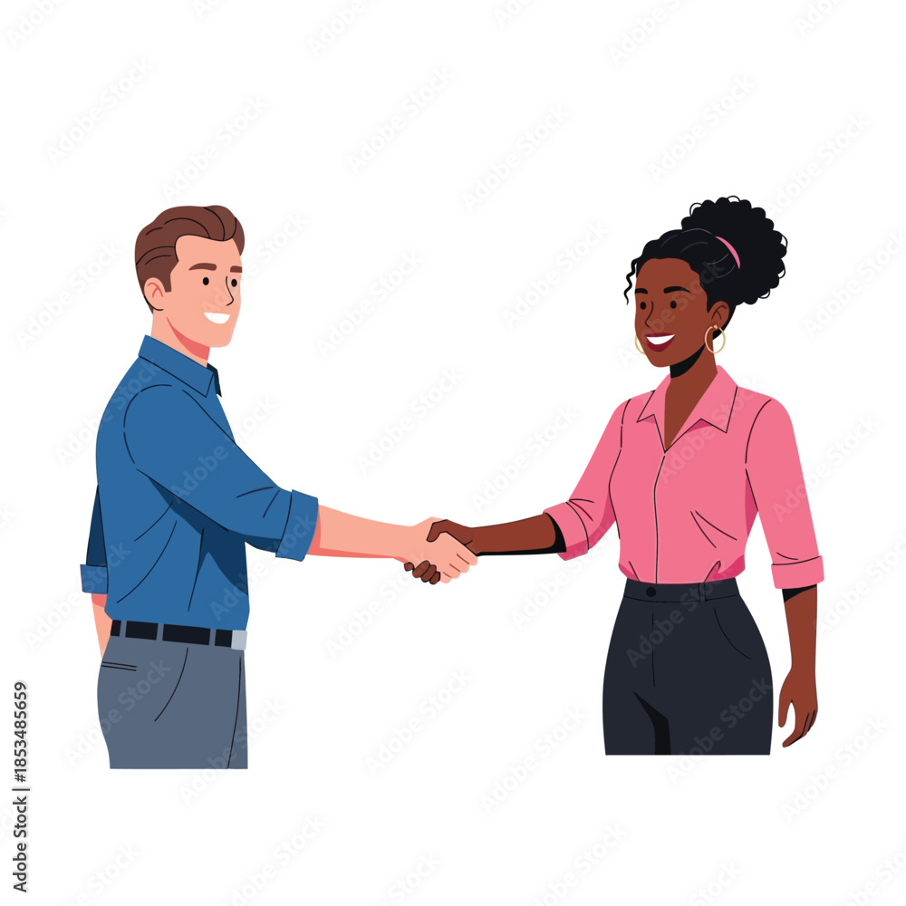 Fototapeta premium Two professionals shaking hands in a gesture of agreement or partnership