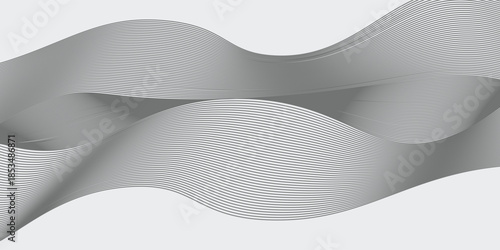 Abstract vector background with grey wavy lines