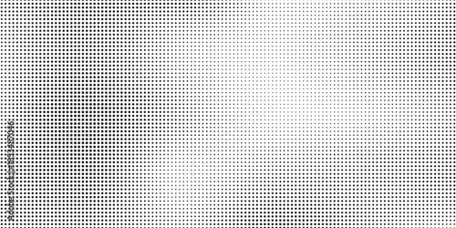 Dotted halftone gradient texture. Vanishing polka dot background. Repeating dots gradation pattern background. Black fading comic pop art overlay backdrop. Raster effect wallpaper. Vector halftone