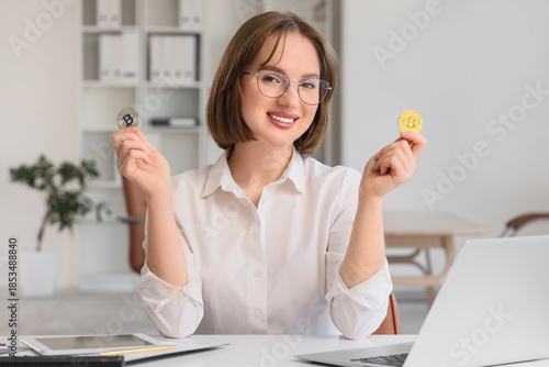 Young businesswoman with bi...