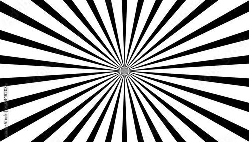 Black and White Radial Sunburst Op Art Background
