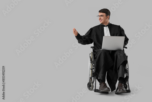 Male judge in wheelchair wi...