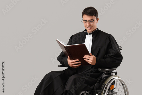 Male judge in wheelchair wi...
