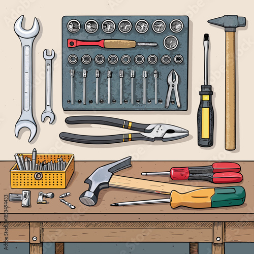 Showcasing Engineering Workshop Tools Dynamic Professional Photo