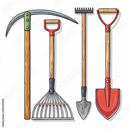 Featuring Farming Tools Vibrant Premium Digital Asset