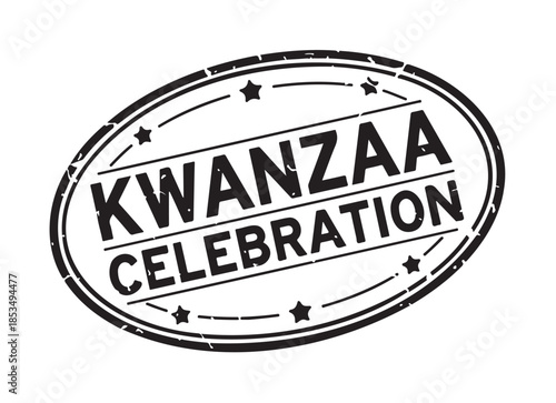 Kwanzaa Celebration Stamp Vectot on a White Background