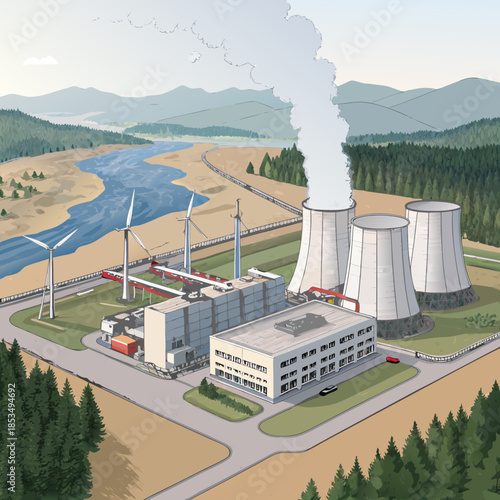 Stunning Geothermal Energy Power Station Creative Visual