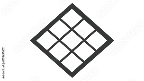 Minimalist diamond grille design with nine squares perfect for architectural and graphic projects