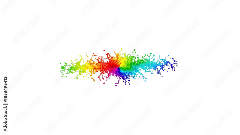 Fototapeta premium Vibrant rainbow paint splash, colorful abstract art, isolated on transparent background with natural lighting and high resolution