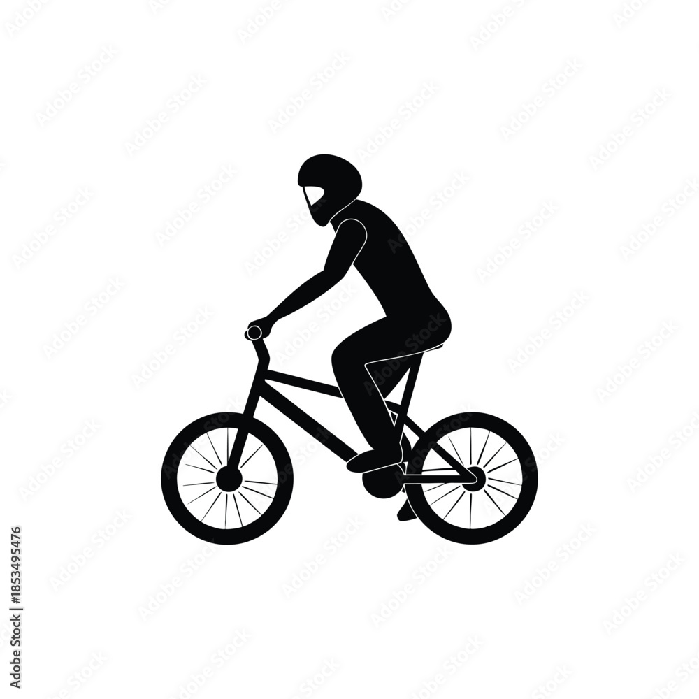 Obraz premium people riding bicycle. cyclist side view