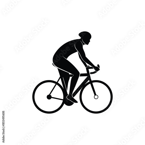 people riding bicycle. cyclist side view