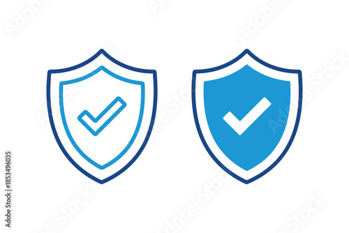 Shield with check mark icon vector