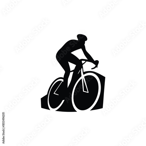 cyclist silhouette vector illustration