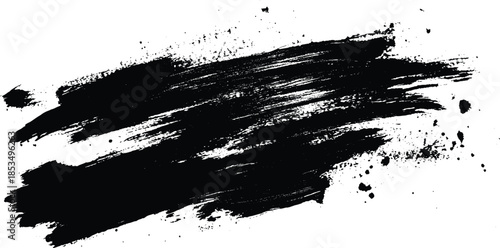 Black ink splashes, Grungy black ink splatters create a dirty, textured border design, Black Paint Stroke Texture illustration