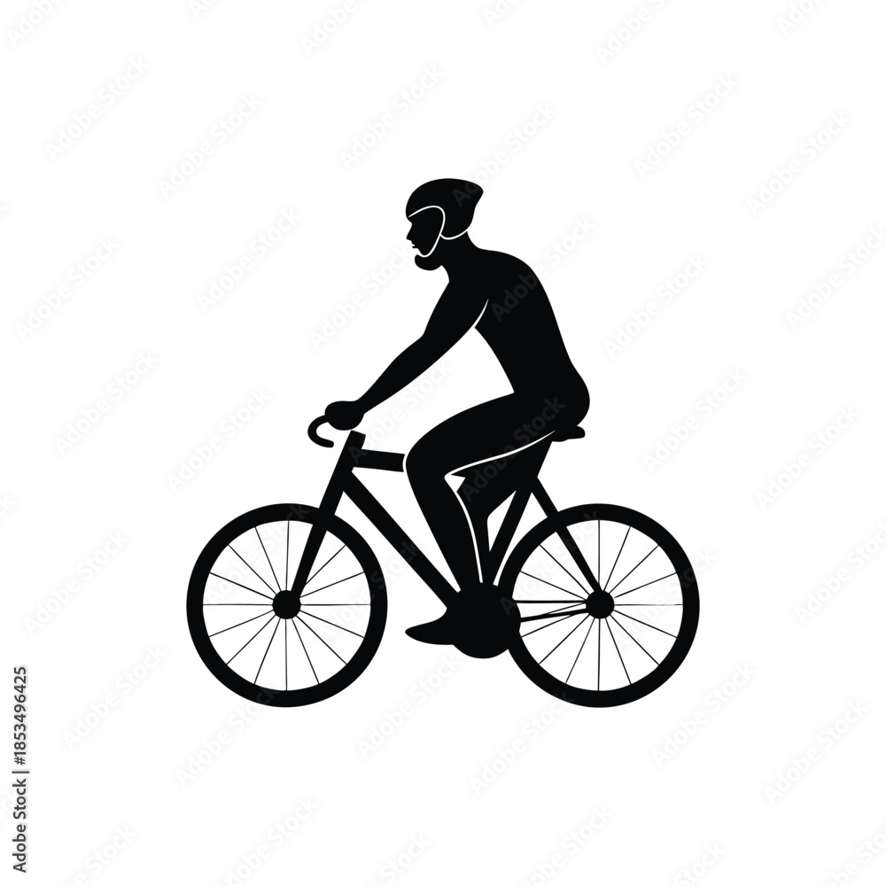 Obraz premium people riding bicycle. cyclist side view