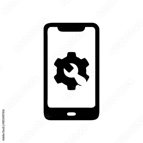 A phone repair icon bold outline vector illustration design