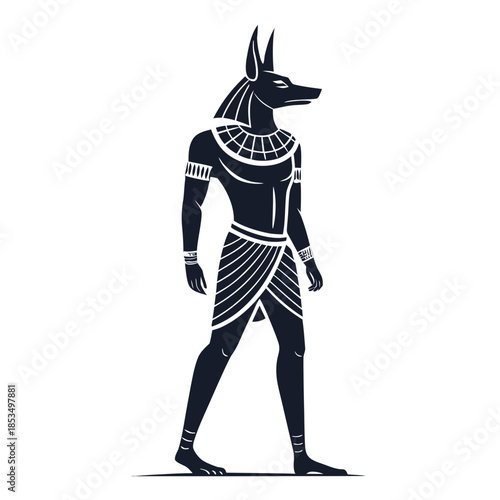 Minimalist Egyptian Anubis Silhoue Professional Photo Ideal for Marketing