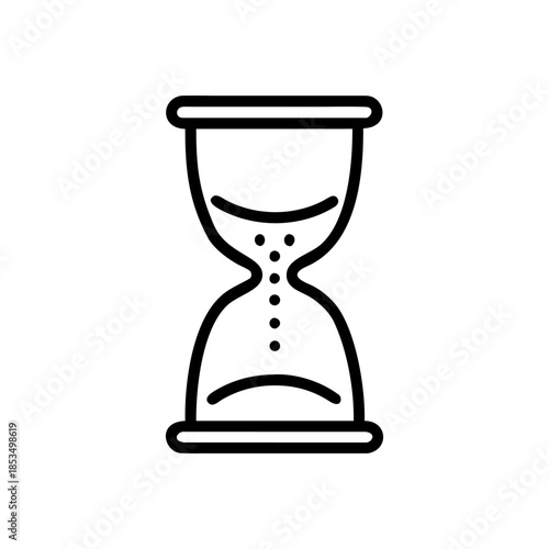 A timer with flowing sand icon bold outline vector illustration design