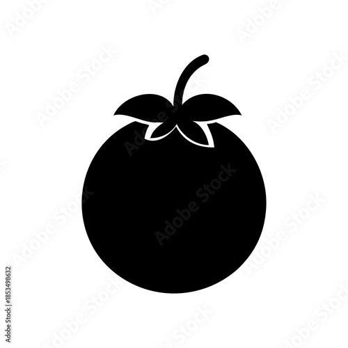 A tomato icon bold outline vector illustration design