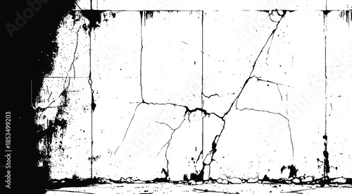 High Resolution Concrete Grunge Weathered Crack Wall  photo