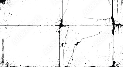 Cracks in the concrete wall isolated on white background. Abstract Overlay. Wall Background. 