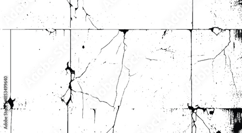 Cracks on the concrete wall. Cracks isolated on white background. Texture for overlay.  Wall Background. For designers to apply texture cracks to objects. Vector eps10