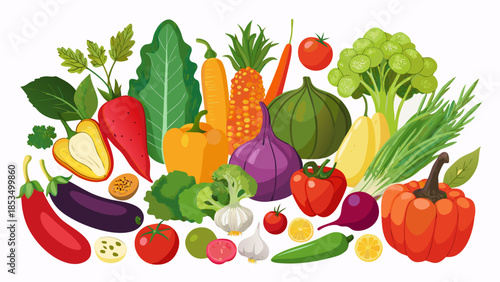 Vegetables assortment Vector