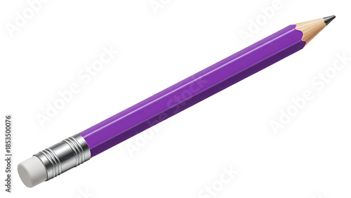 Purple pencil isolated on transparent background