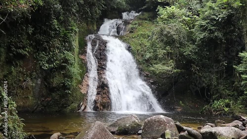 
Tombo d'agua Waterfall, Serra do Mar mountain range in the Morretes region, Paraná state, preserved Atlantic Forest area.