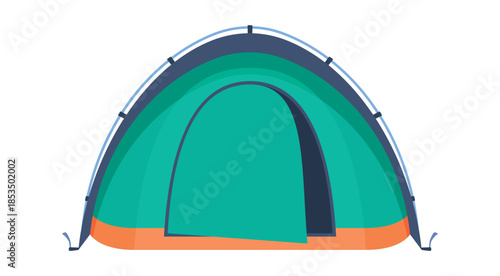 Illustration of a small canvas tent designed for camping or outdoor activities, for various purposes and purposes.