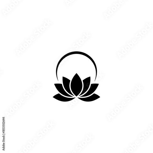 Lotus with rising mountain vector illustration