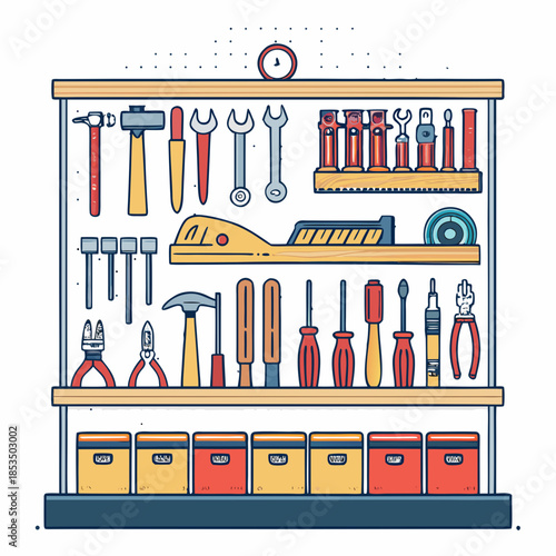 Elegant Hardware Store Tools Display Professional Photo