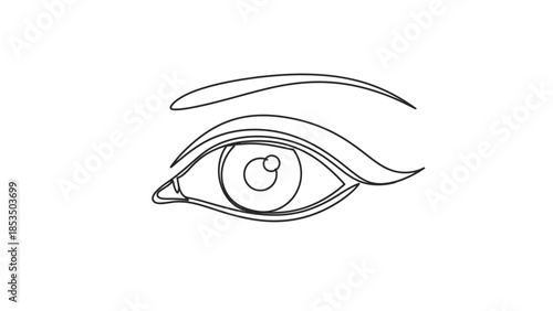 Minimalist Line Art Eye Illustration - Elegant and Simple Design