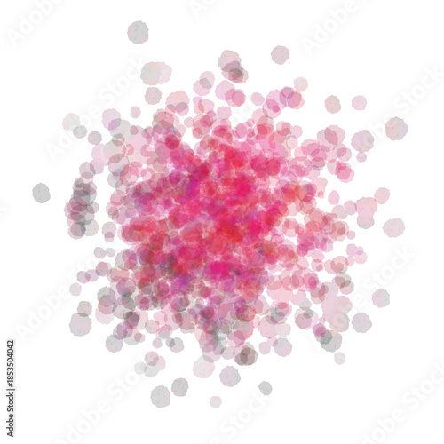 水彩風カラフルな水滴の素材イラスト・赤