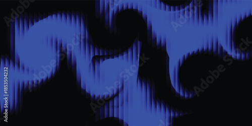 Dynamic blue energy streaks forming smooth wave shapes on black background.