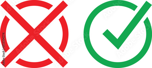 Correct and Incorrect Symbol Vector for UI, Approval, and Alert Design