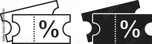 Discount Ticket Icon Vector for Sale, Coupon, and Promotion Design