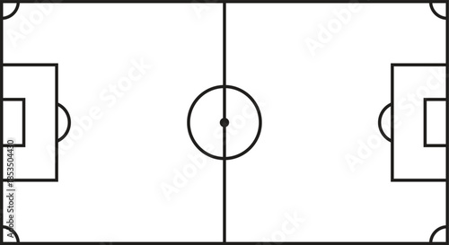 Soccer Field Diagram Vector for Sports Strategy and Coaching Design