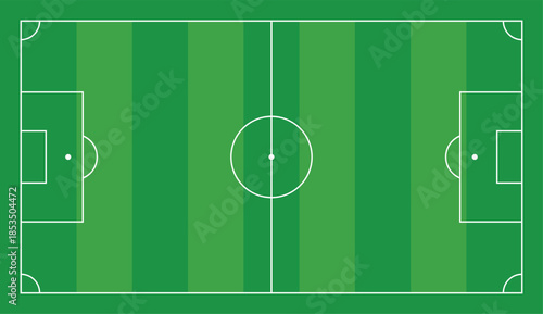 Top View Soccer Field Vector for Sports, Game, and Strategy Design