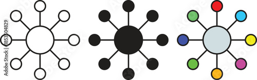 Colorful Hub and Spoke Vector for Network and Data Visualization Design