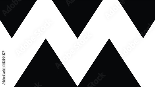 Black and white zigzag pattern with sharp angles and geometric shapes abstract background