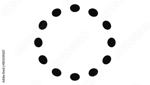 Circular Arrangement Of Black Ellipses On White Background pattern abstract