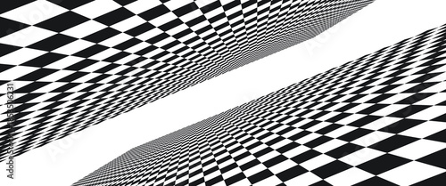 Checked black , white background . Black and white checkered pattern . Chess pattern . Black and white square background . Checkered wallpaper .Abstract checkered checkerboard for game. Grid geometric