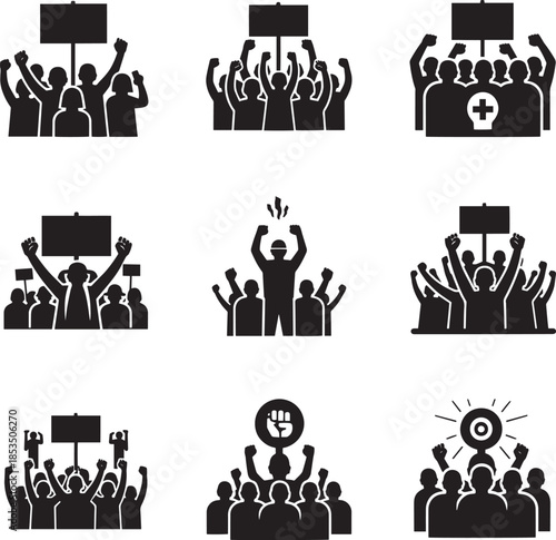 Man participating in a protest demonstration