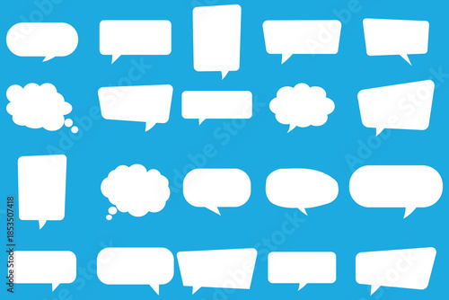 Set of comic speech bubbles. Speech bubbles set. Collection of speech bubbles. Message comments chat box Vector set of speech bubbles. text boxes and conversation chats in comics box, text boxes, comi