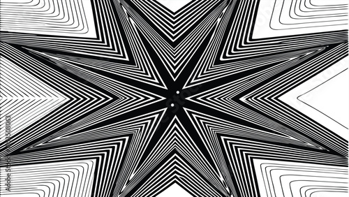 Intricate Black and White Starburst Pattern with Fine Lines abstract