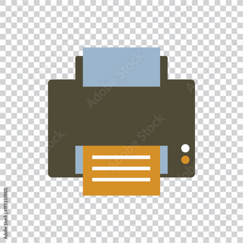 Minimalist Office Printer Icon with Paper Output and Document Printing Concept